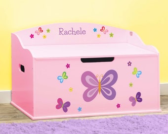 Coffret à jouets personnalisé papillons et fleurs Creative Wonders de Dibsies - rose