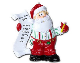 Personalized Santa's List Family Christmas Ornament