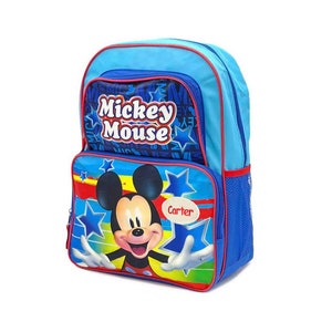 Personalized Mickey Mouse Blue Stars Character Backpack - 16 Inch
