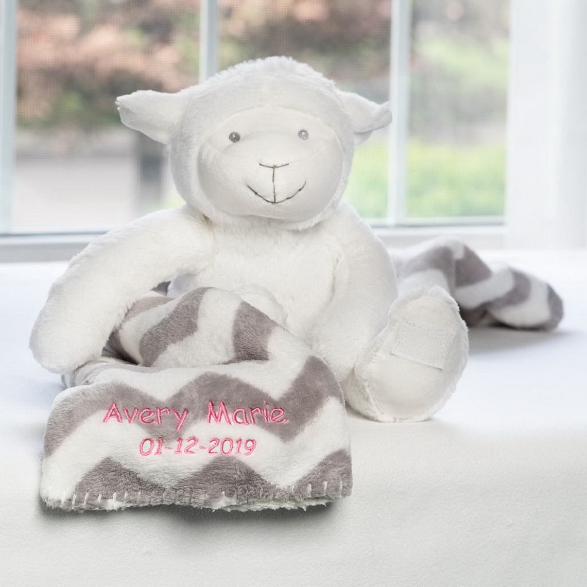 Personalized Dibsies Baby Lamb & Blanket Set Etsy