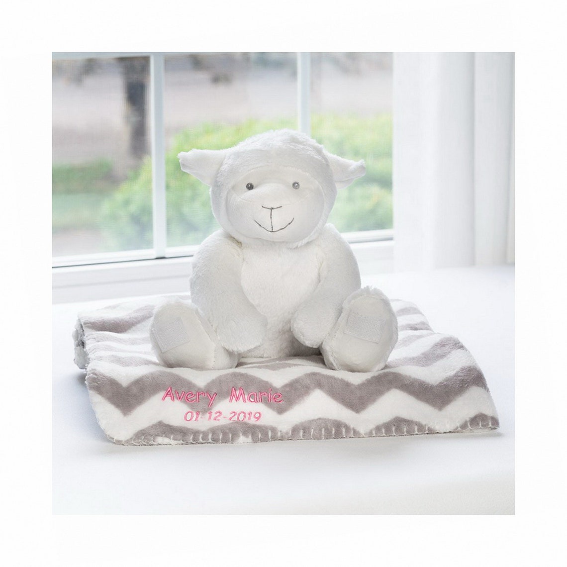 Personalized Dibsies Baby Lamb & Blanket Set Etsy