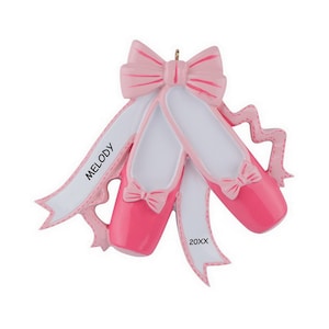 Personalized Pink Ballet Shoes Kids Christmas Ornament