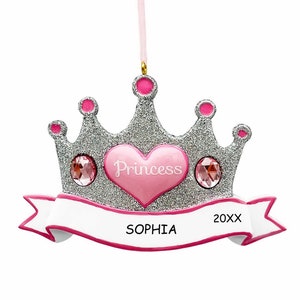 Personalized Dibsies Princess Crown Kids Christmas Ornament