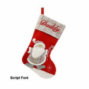 Personalized Classic Gray Plaid Christmas Stocking - Etsy