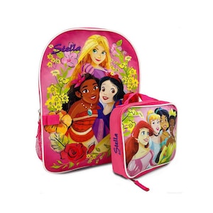 Personalized Disney Princess Backpack and Lunch Box Combo