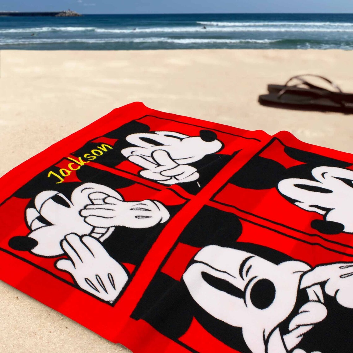 Personalized Mickey Mouse Beach Towel Etsy