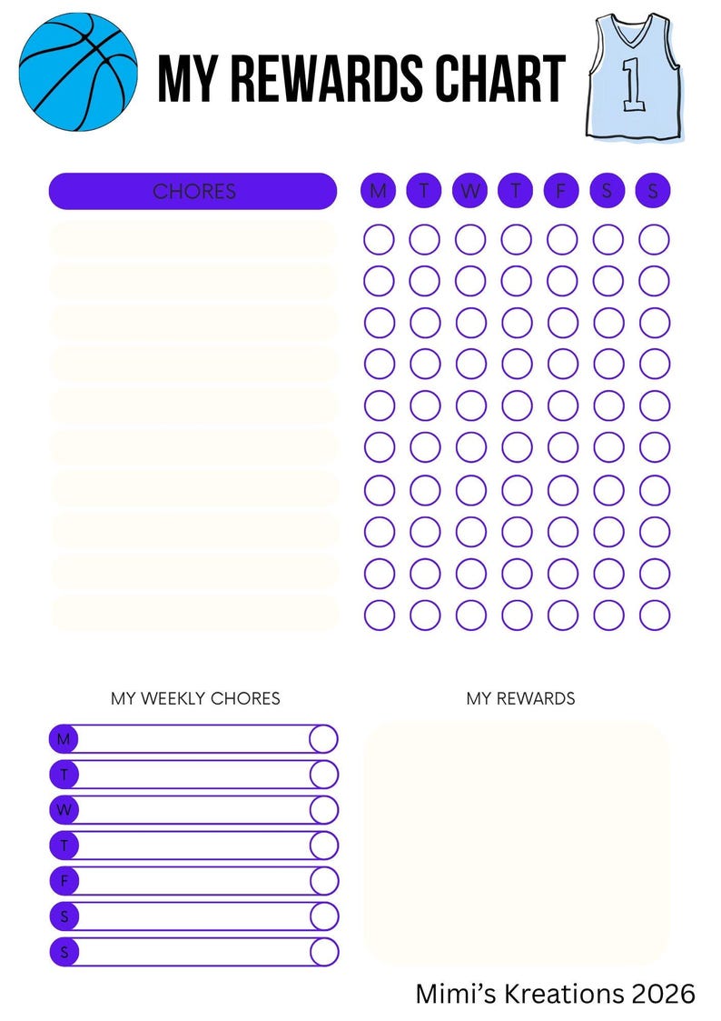 Kids Chore Chart Bundle | Printable Reward System (digital Download ...