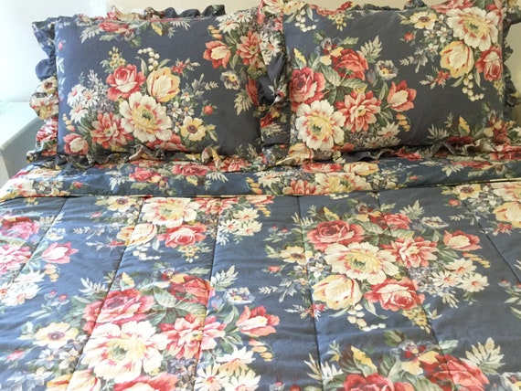 Vintage Ralph Lauren Kimberly Comforter And Pillow Shams Set Etsy