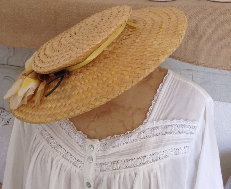 Vintage 30s 40s KURZ Giant STRAW Hat Giant Millinery Rose - Etsy