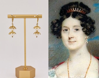 Boucles d'oreilles perles - georgian - regency