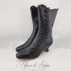 Compiègne - Zwart - Schoenen uit de 19e eeuw - Victoriaanse schoenen
