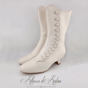 Compiègne - Ivoor - 19e-eeuwse schoenen - Victoriaanse schoenen