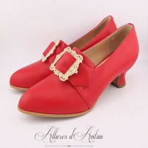 Trianon - Red - 18th Century Shoes - 18th Century shoes