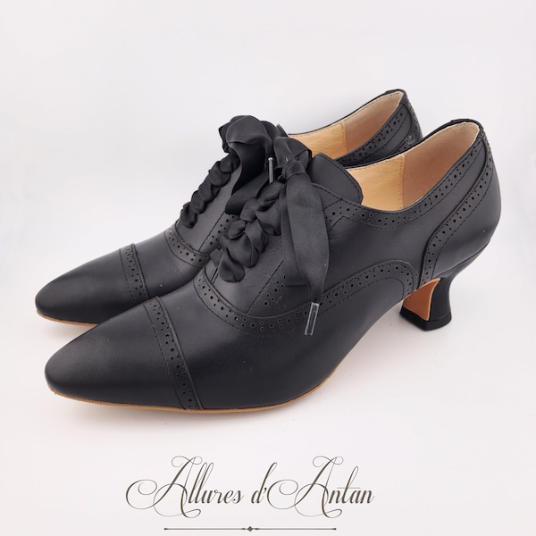 Cauterets - Black - 20th Century Shoes - Edwardian shoes