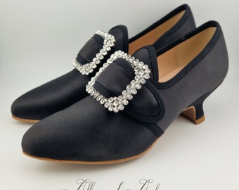 Maintenon - Black - 18th Century Shoes