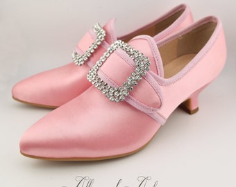 Maintenon - Pink - 18th Century Shoes - 18th Century shoes