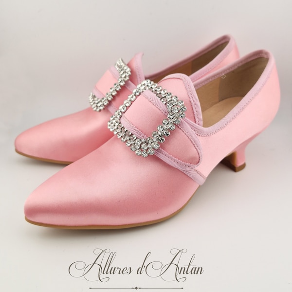 Maintenon - Pink - 18th Century Shoes - 18th Century shoes