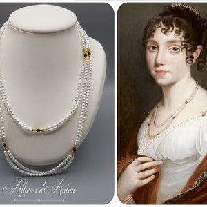 Empire necklace, Pearls and Agate