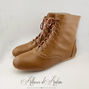 IENA - Caramel - Schoenen uit de 19e eeuw - Regency-schoenen - Empire-schoenen