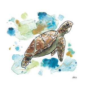 Sea Turtle Art Print | Wall Art, Ocean Art, Sea Life, Watercolour, Nursery Decor, Home Decor, Home Furnishings, Gift Ideas, Turtles, Cute