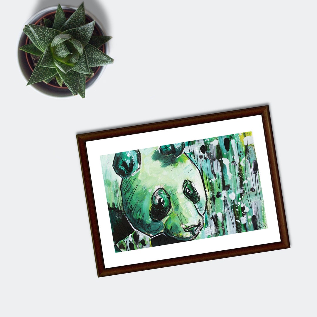 Panda Art Print, Giant Panda, Home Decor, Home Furnishings, Animal Art ...