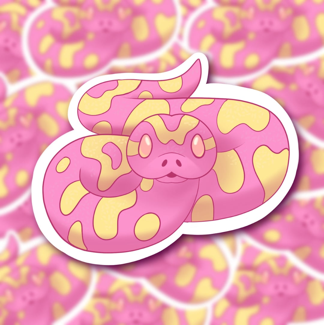 Pink Python Morph Vinyl Sticker | Snake, Cute Stickers, Reptiles ...