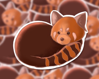 Red Panda Sticker | Cute Red Panda, Vinyl Sticker, Animal Artwork, Stationary, Back to School, Decals, Animal Stickers