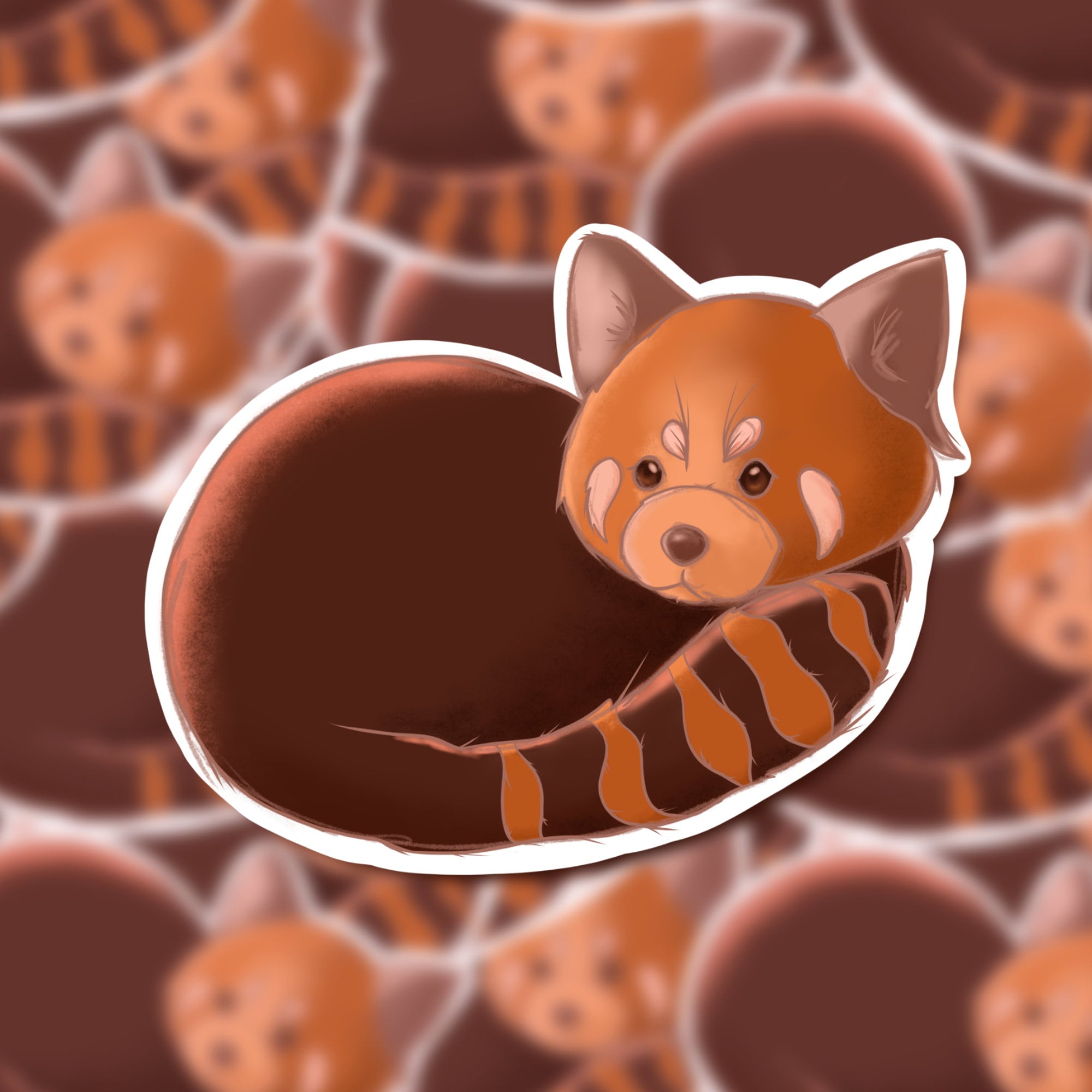 Red Panda Sticker Cute Red Panda Art Vinyl Sticker Animal Etsy