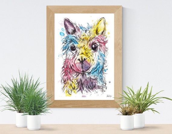 Alpaca Watercolour Print Colourful Animal Art Alpaca - Etsy Ireland Alpaca Watercolour Print Colourful Animal Art Alpaca - Etsy Ireland
