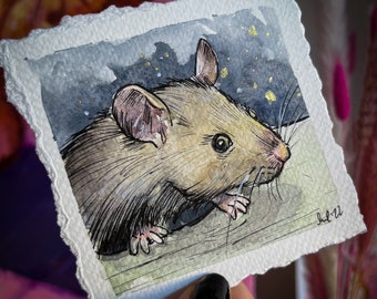 Mouse Watercolour Painting | EVA | Home Decor, Illustration, Halloween, Mini Painting, Horse Decor, Watercolor, Animal Art, Cute Mice,