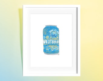 Custom Watercolor Beer Illustration