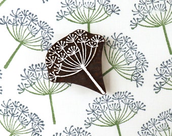 Indian Wooden Printing Block – Elegant Cow Parsley