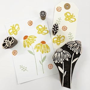 Ensemble de blocs de bois indiens - Double Daisy