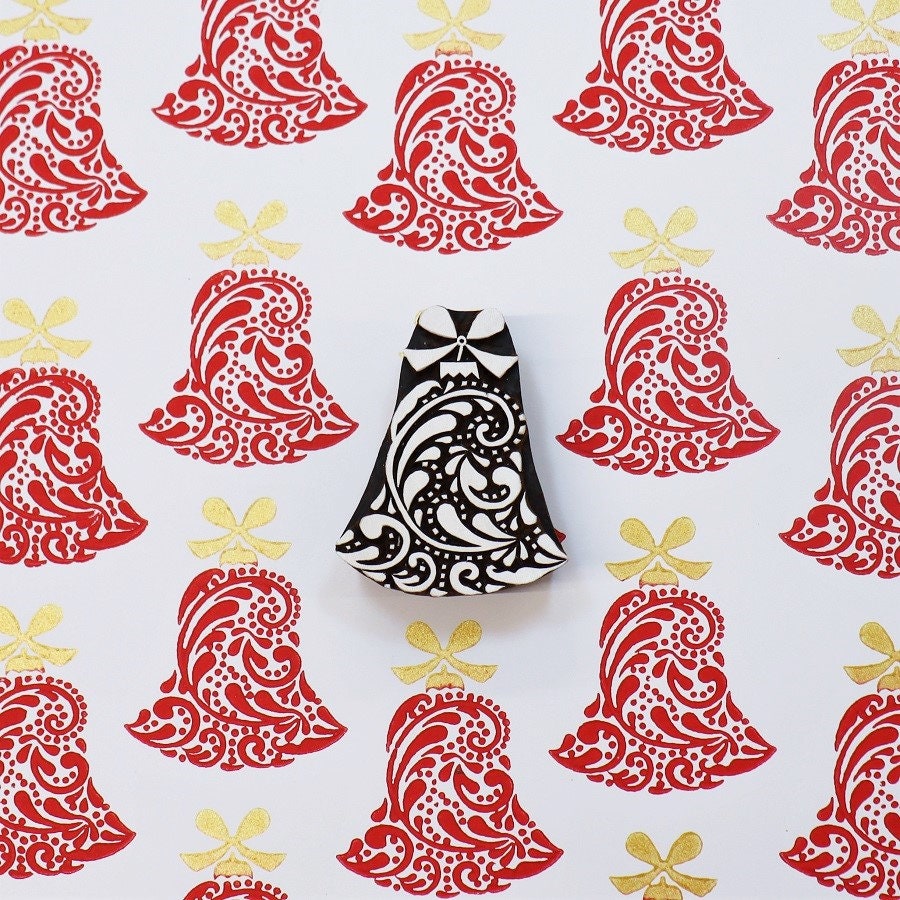 Detailed Bell Christmas Printing Block - Etsy