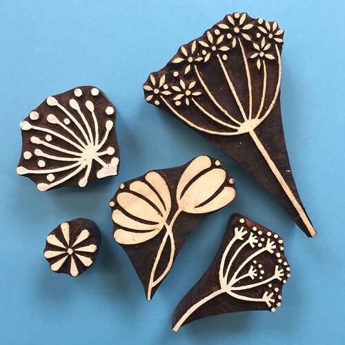 Indian Wooden Block Printing Set Paisleys Etsy UK