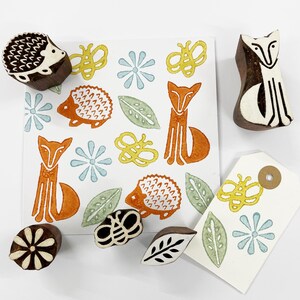 Ensemble de blocs de bois indiens - Créatures des bois