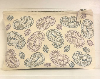 Kit de tecido para impressão em bloco indiano - Bolsa Paisley