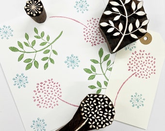 Indian Wooden Block Set – Seed & Leaf