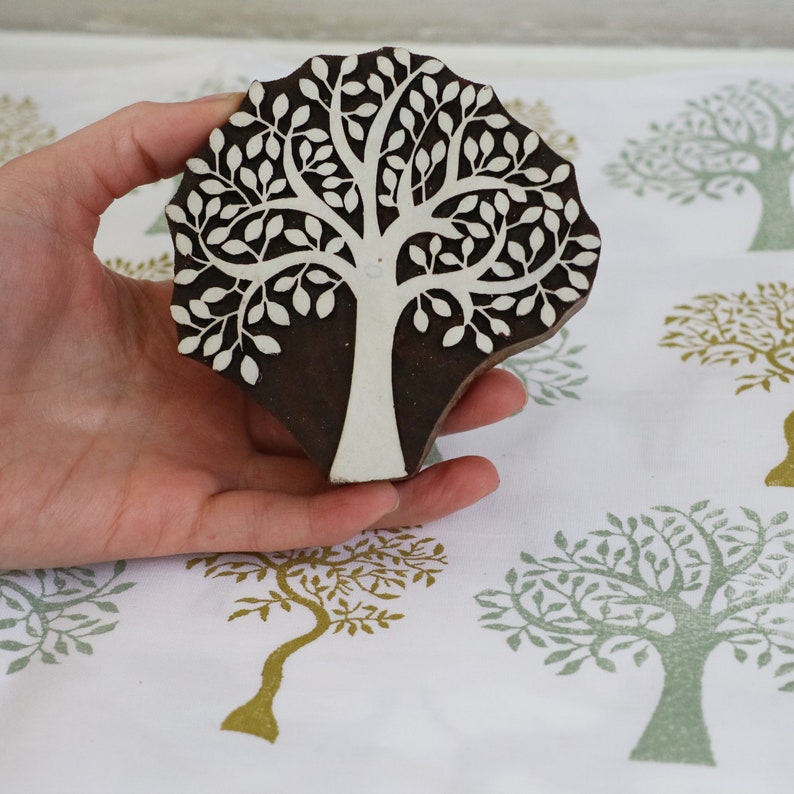 Indian Wooden Printing Block Bold Spring Tree - Etsy