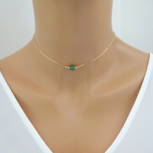 Dainty Green Jade choker necklace, Gift for Women, Mothers day Gifts