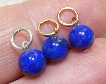 Lapis Lazuli Pendant Charm, Add on for Necklace, Hoops, earrings, Bracelet, Genuine lapis Lazuli Gemstone Charm, Birthstone Jewelry, Gift
