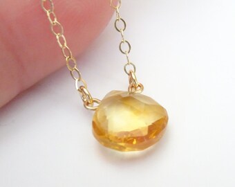 Citrine Crystal Necklace - Etsy Australia