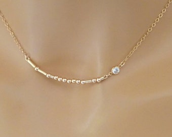 Morse Code Name Necklace, Personalized Custom Jewelry Gift for Mom, Mother’s Day Gifts