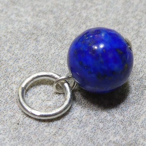 Lapis Lazuli Pendant Charm, Add on for Necklace, Hoops, earrings, Bracelet, Genuine lapis Lazuli Gemstone Charm, Birthstone Jewelry, Gift OPEN JUMP RING-SS
