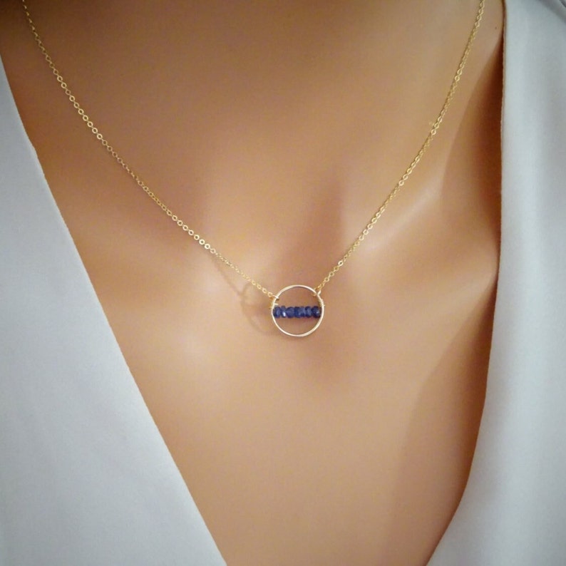 Birthstone necklace, Custom Crystal Necklace, Personalized Jewelry Natural Gemstone, Bridesmaids gifts, Karma necklace, Sapphire, Ruby... 