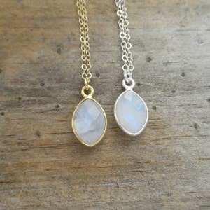 Moonstone Necklace, June Birthstone in Silver or Gold Perfect Gift for Her, Gemini Zodiac, Bridesmaid Jewelry image 5