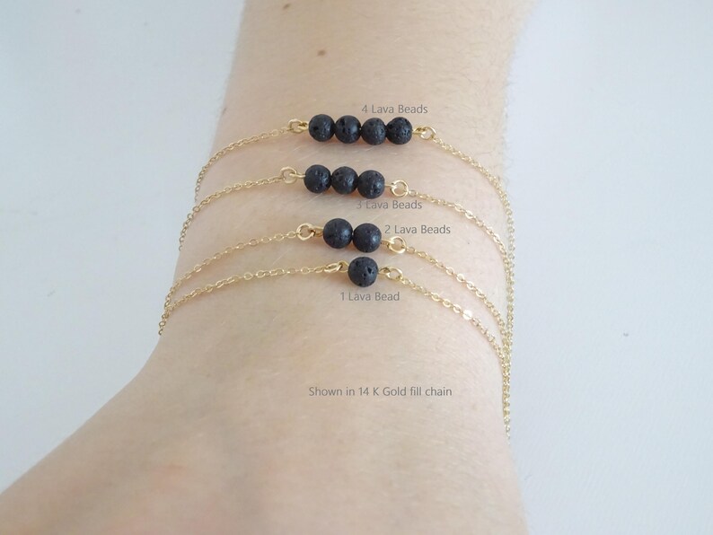 Custom number of tiny healing stone beads Lava Bead Essential Oil Diffuser bracelet Aromatherapy jewelry