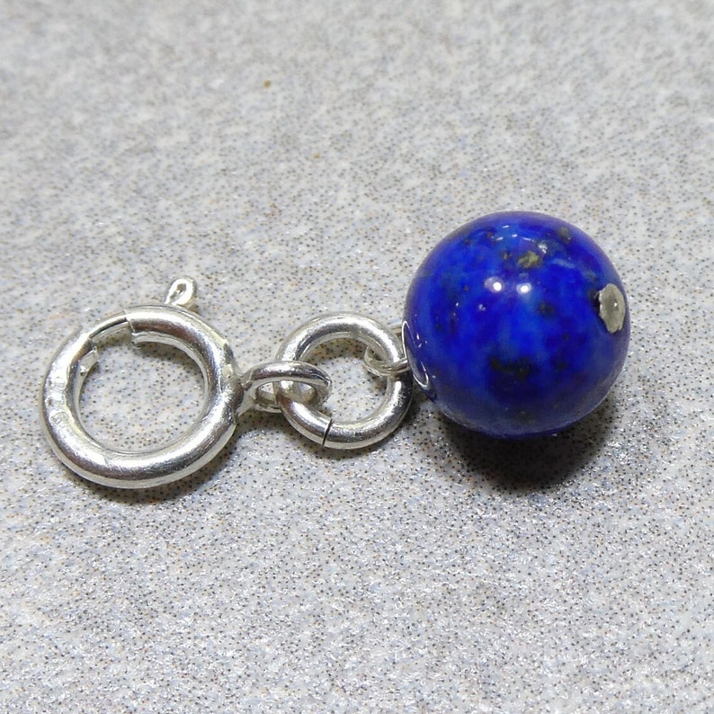 Lapis Lazuli Pendant Charm, Add on for Necklace, Hoops, earrings, Bracelet, Genuine lapis Lazuli Gemstone Charm, Birthstone Jewelry, Gift SPRING CLASP-SS