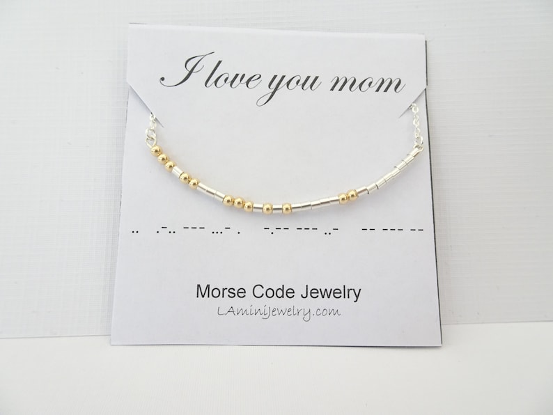 Morse code Necklace. Personalized Message Necklace.