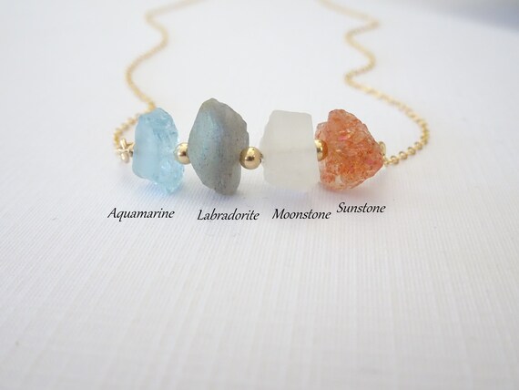 Raw Crystal Birthstone Necklace 
